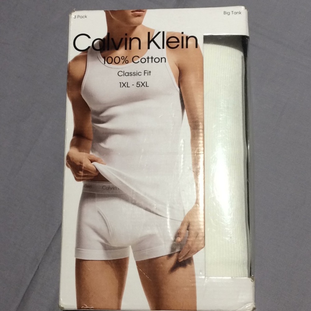 CALVIN KLEIN 4XL BLACK COTTON BiG TANK White